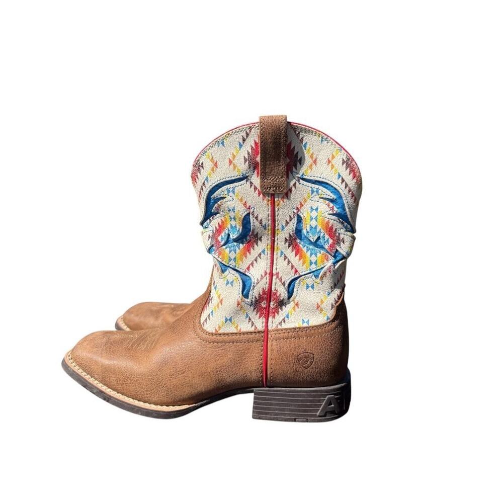 Ariat San Angelo Ventek Square Toe Cowboy Boot Youth Boy Girl Size 6 - Picture 2 of 6